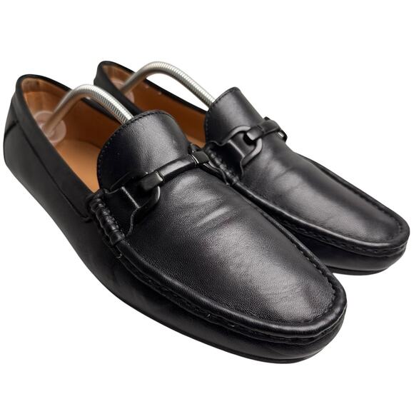 Alan Payne Como Black Leather Horsebit Driving Mocs Loafer Preppy Men Sz 11.5 EC - Picture 10 of 13